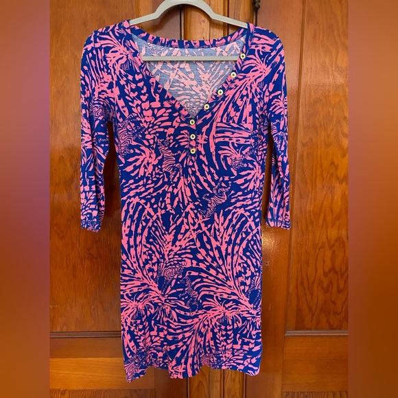 Lilly Pulitzer Palmetto Dress in Sapphire Blue Rolling in the Grass print - Picture 5 of 9